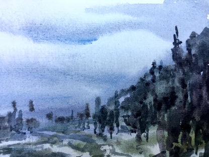 Watercolor painting The night is coming Viktor Mikhailichenko
