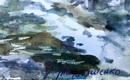 Watercolor painting The night is coming Viktor Mikhailichenko