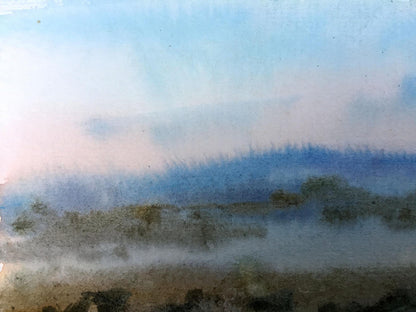 Watercolor painting Road to the forest Viktor Mikhailichenko