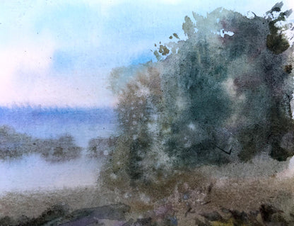 Watercolor painting Road to the forest Viktor Mikhailichenko