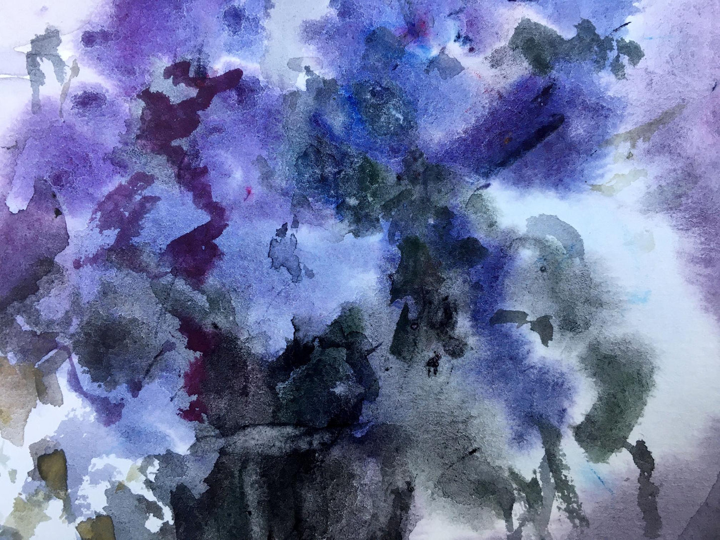 Watercolor painting Lilac and chamomile Viktor Mikhailichenko