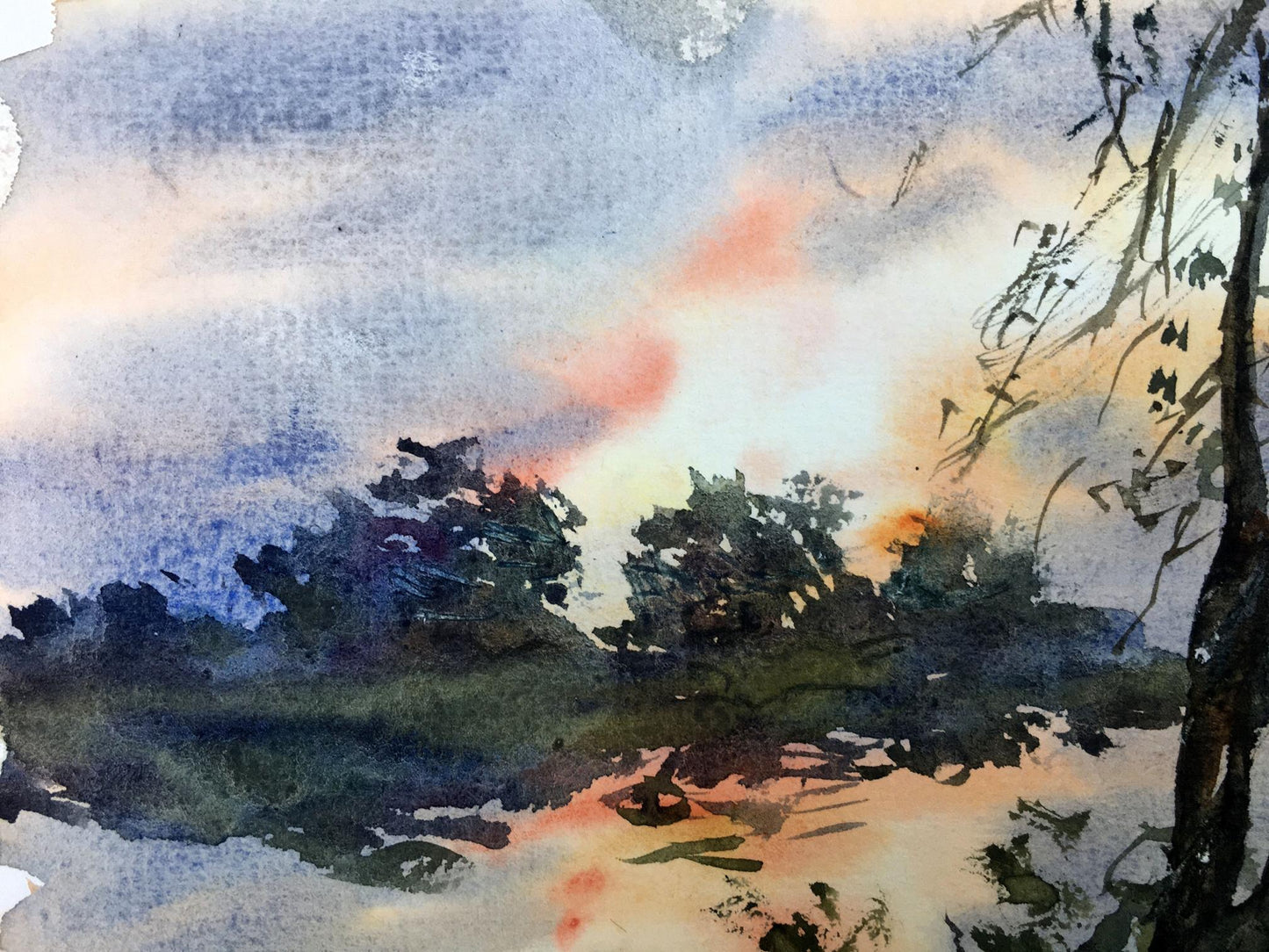 Watercolor painting A glimpse of light Viktor Mikhailichenko