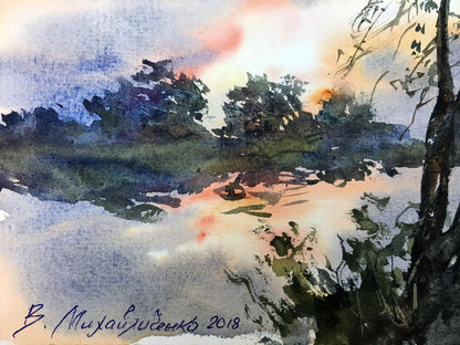 Watercolor painting A glimpse of light Viktor Mikhailichenko