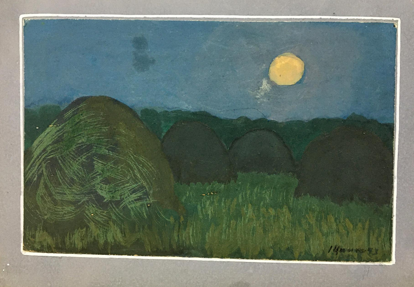 Watercolor painting Night landscape Tsyupka Ivan Kirillovich