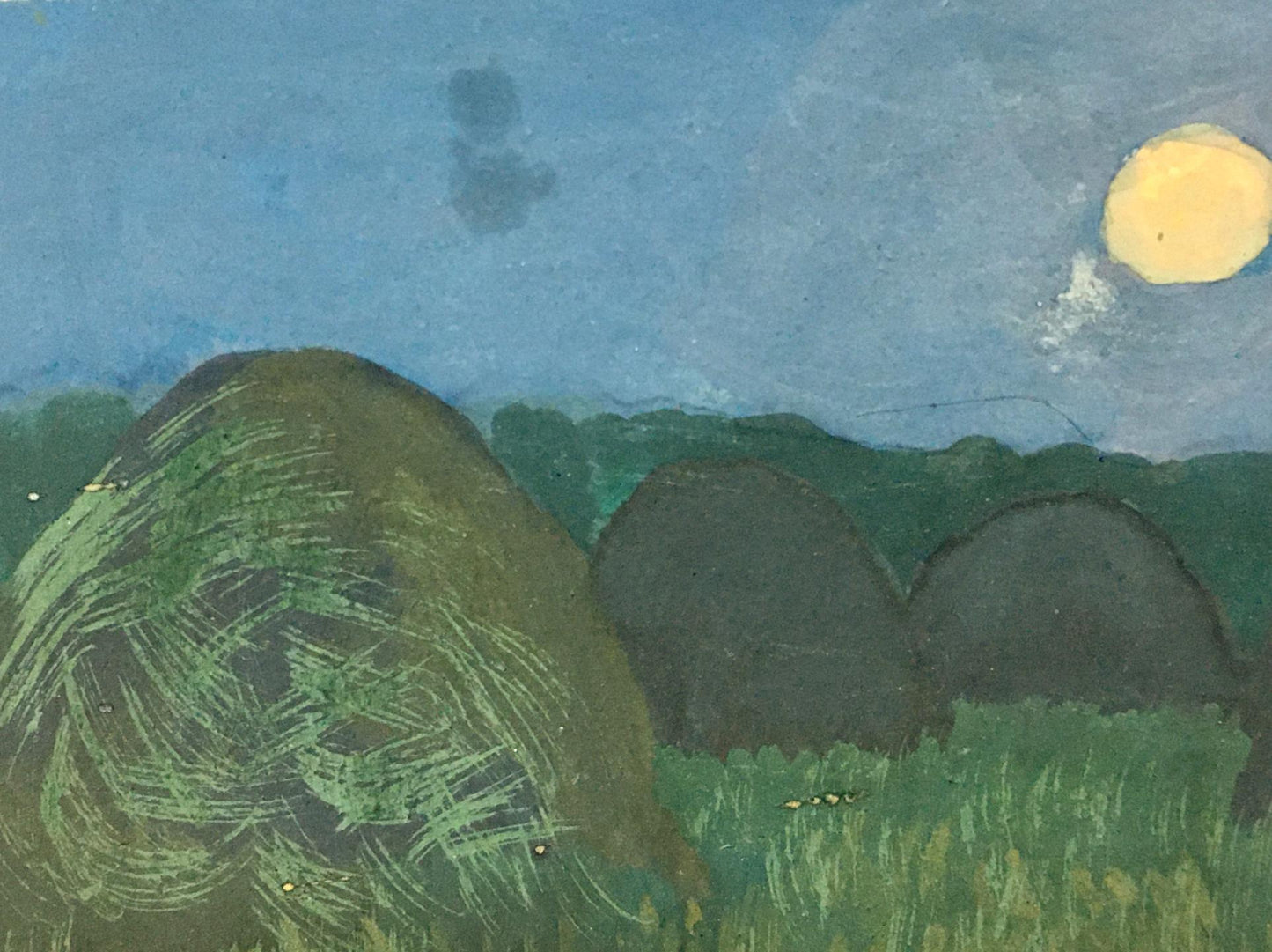 Watercolor painting Night landscape Tsyupka Ivan Kirillovich