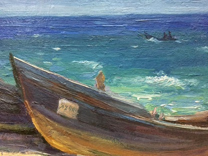 Oil painting Fishing boats Bozhenko Vasily Artemievich