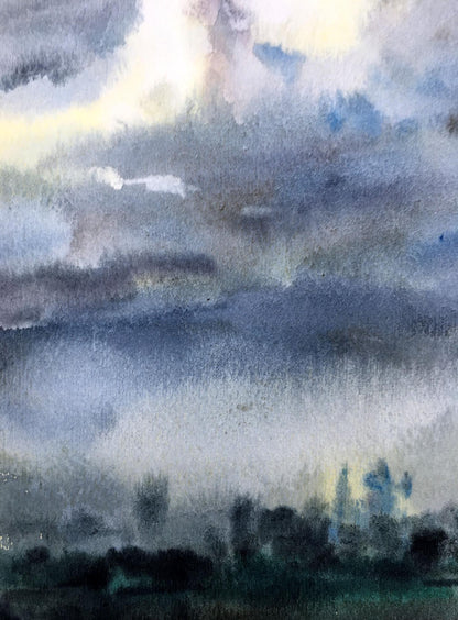 Watercolor painting After a thunderstorm Viktor Mikhailichenko