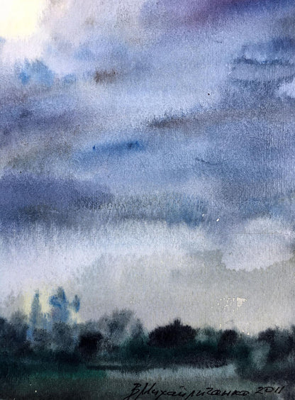 Watercolor painting After a thunderstorm Viktor Mikhailichenko