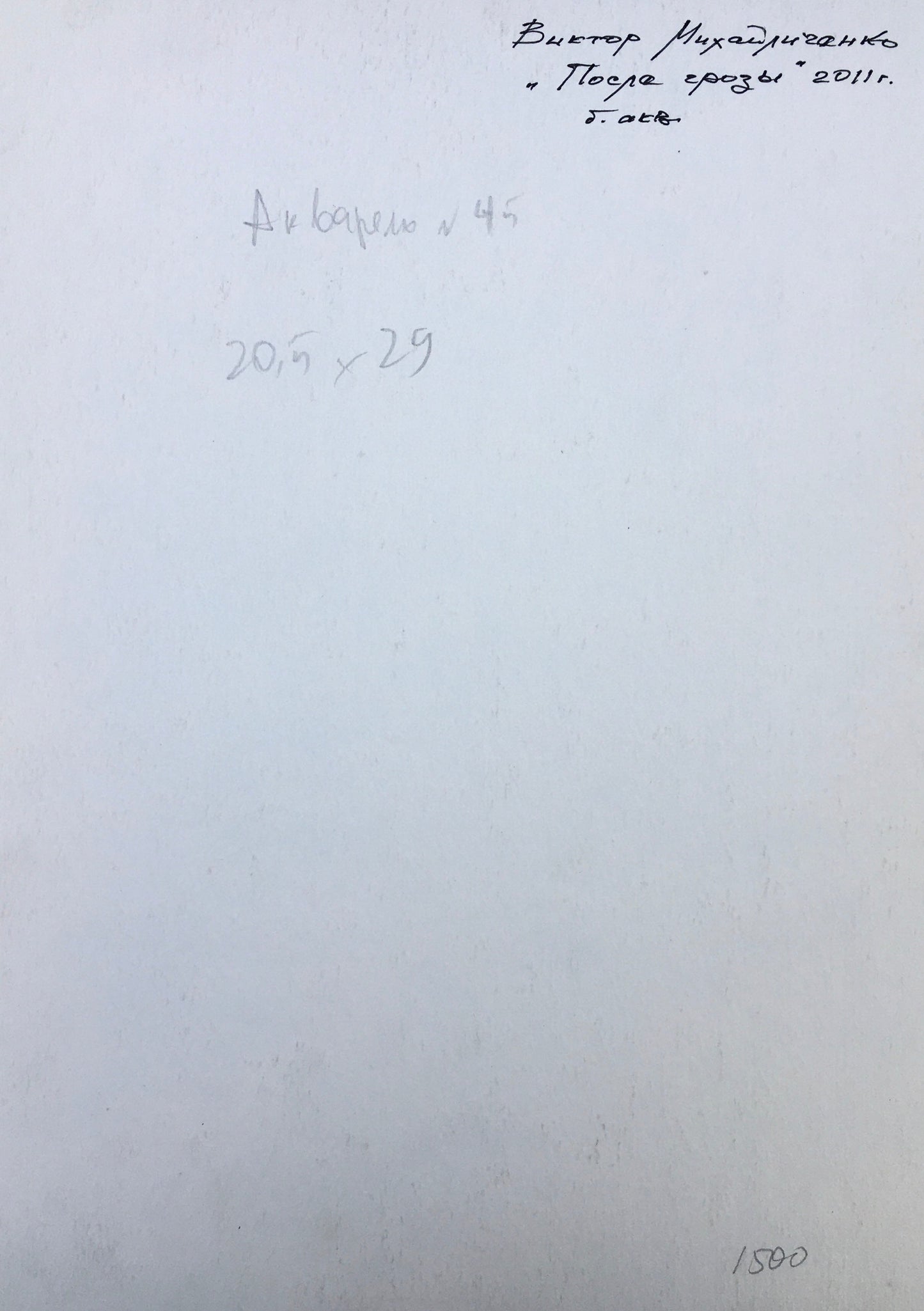 Watercolor painting After a thunderstorm Viktor Mikhailichenko