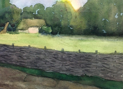 Watercolor painting Landscape with a rainbow Tsyupka Ivan Kirillovich