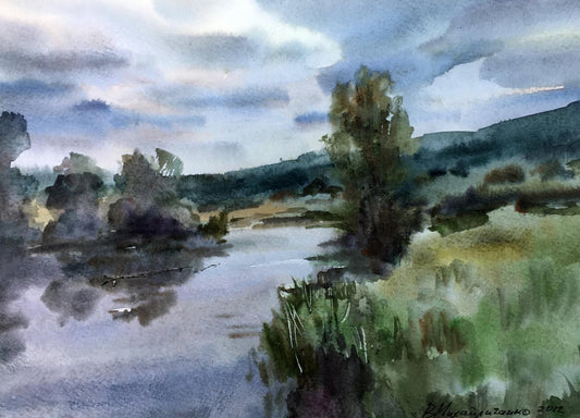 Watercolor painting Before the rain Viktor Mikhailichenko