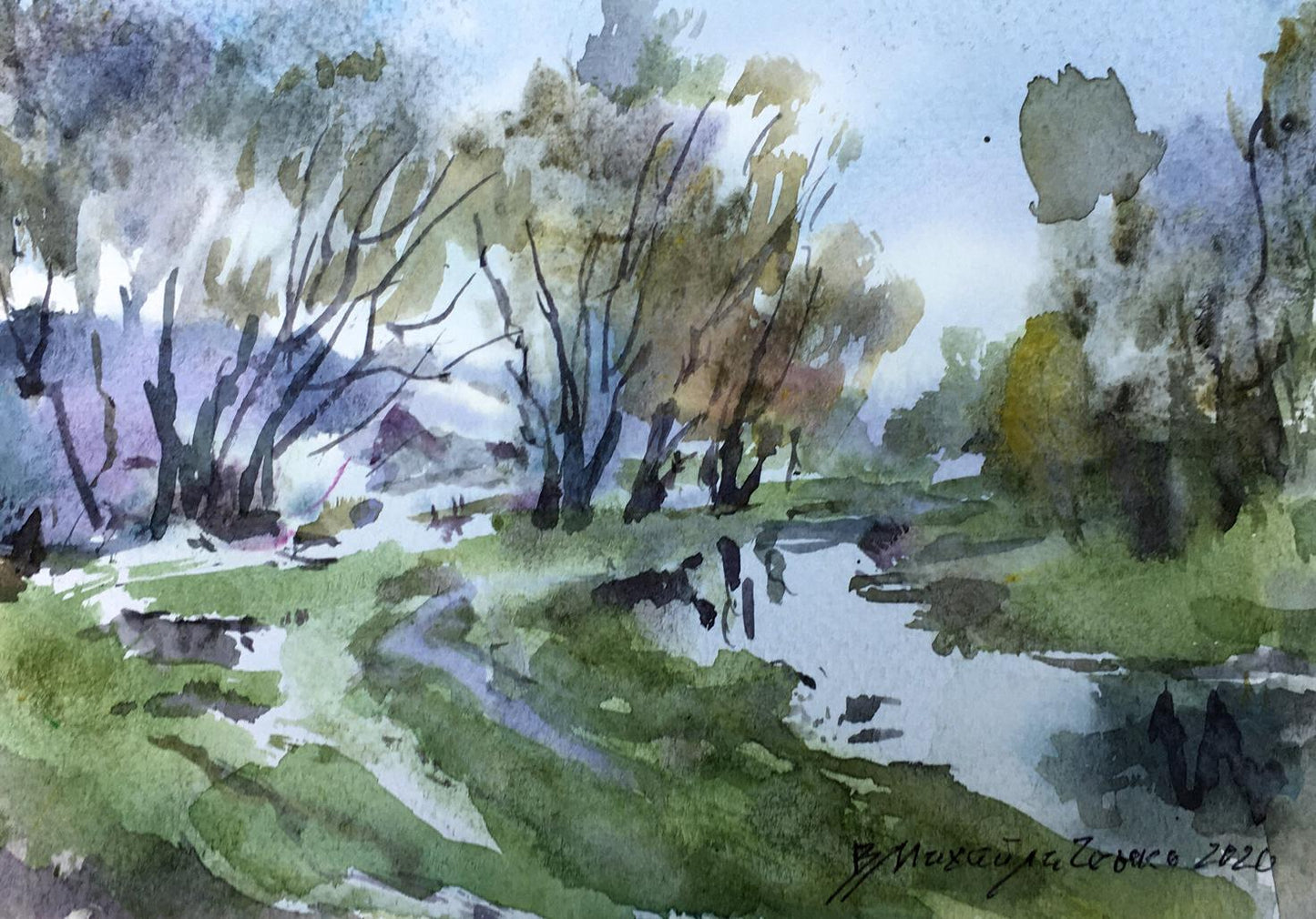 Watercolor painting Freshness after the rain Viktor Mikhailichenko