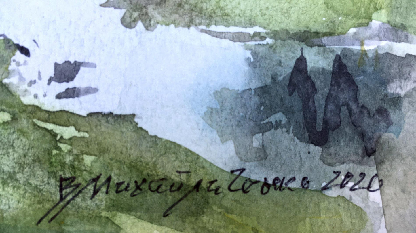 Watercolor painting Freshness after the rain Viktor Mikhailichenko