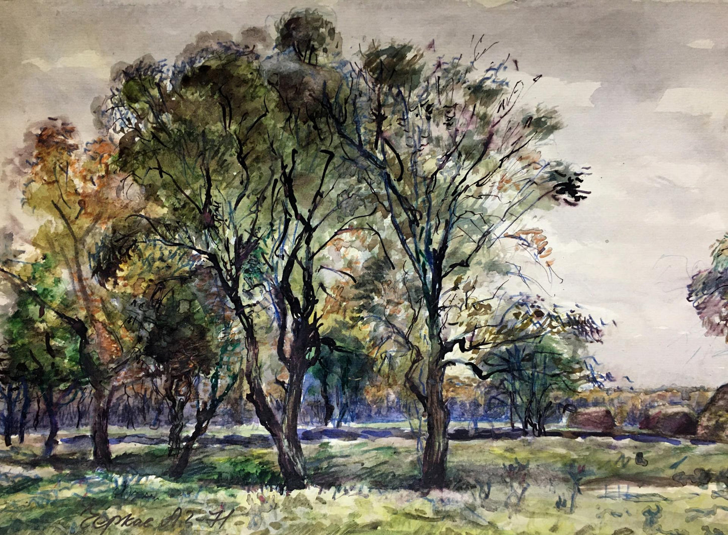 Watercolor painting After the rain Alexander Georgievich Cherkass