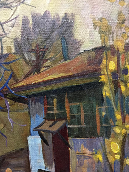 Oil painting Streets in the city Karelin Vyacheslav Dmitrievich