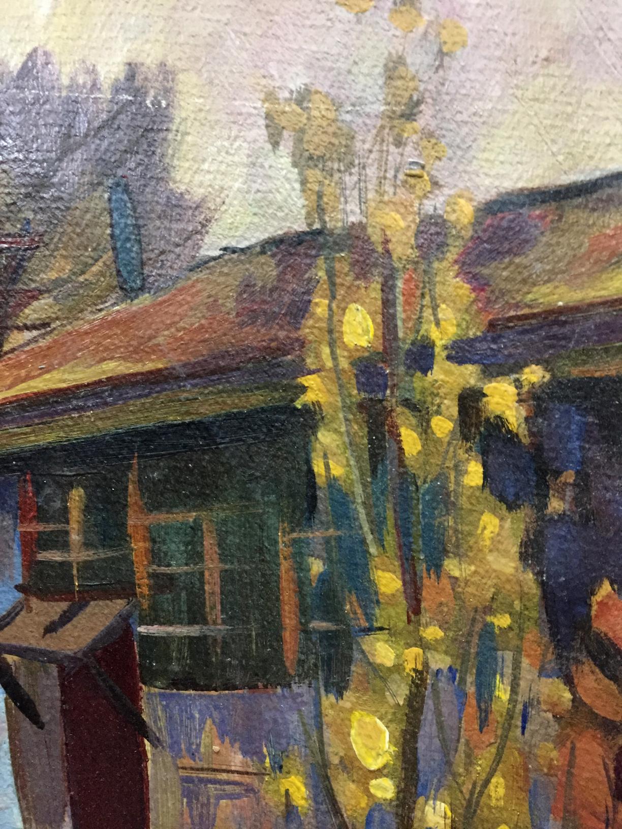 Oil painting Streets in the city Karelin Vyacheslav Dmitrievich