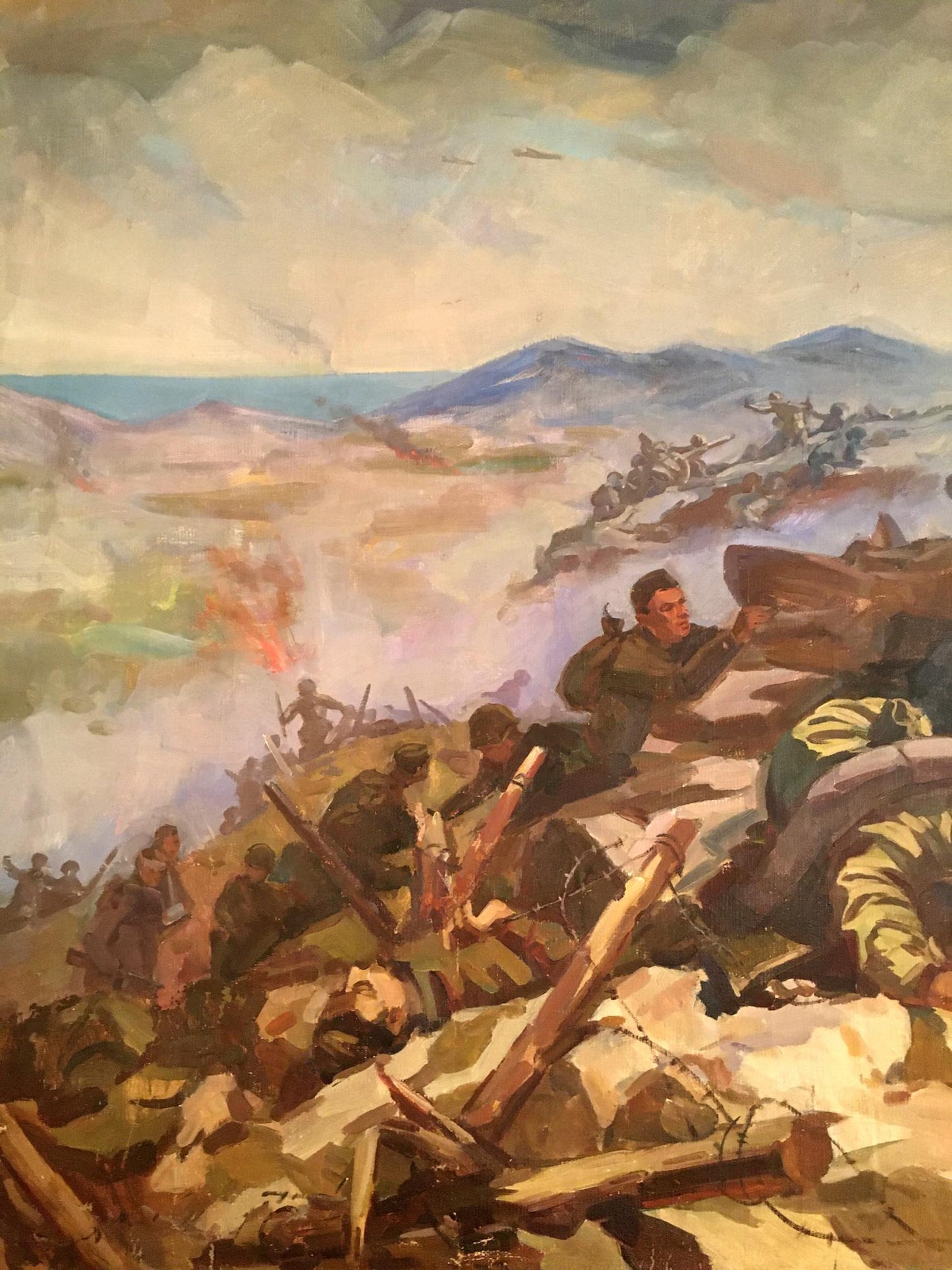 Oil painting Battlefields Strelov Arkady Efimovich