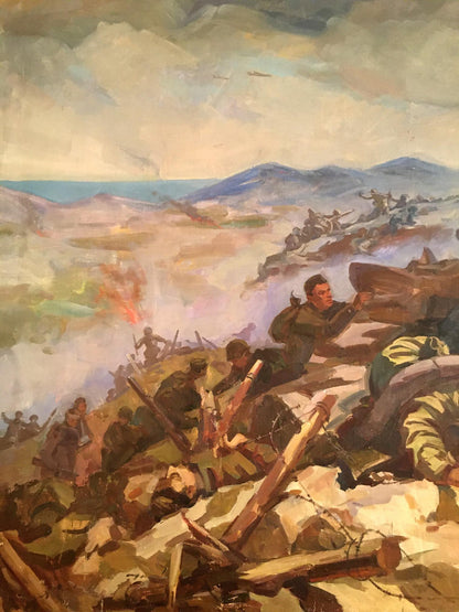 Oil painting Battlefields Strelov Arkady Efimovich