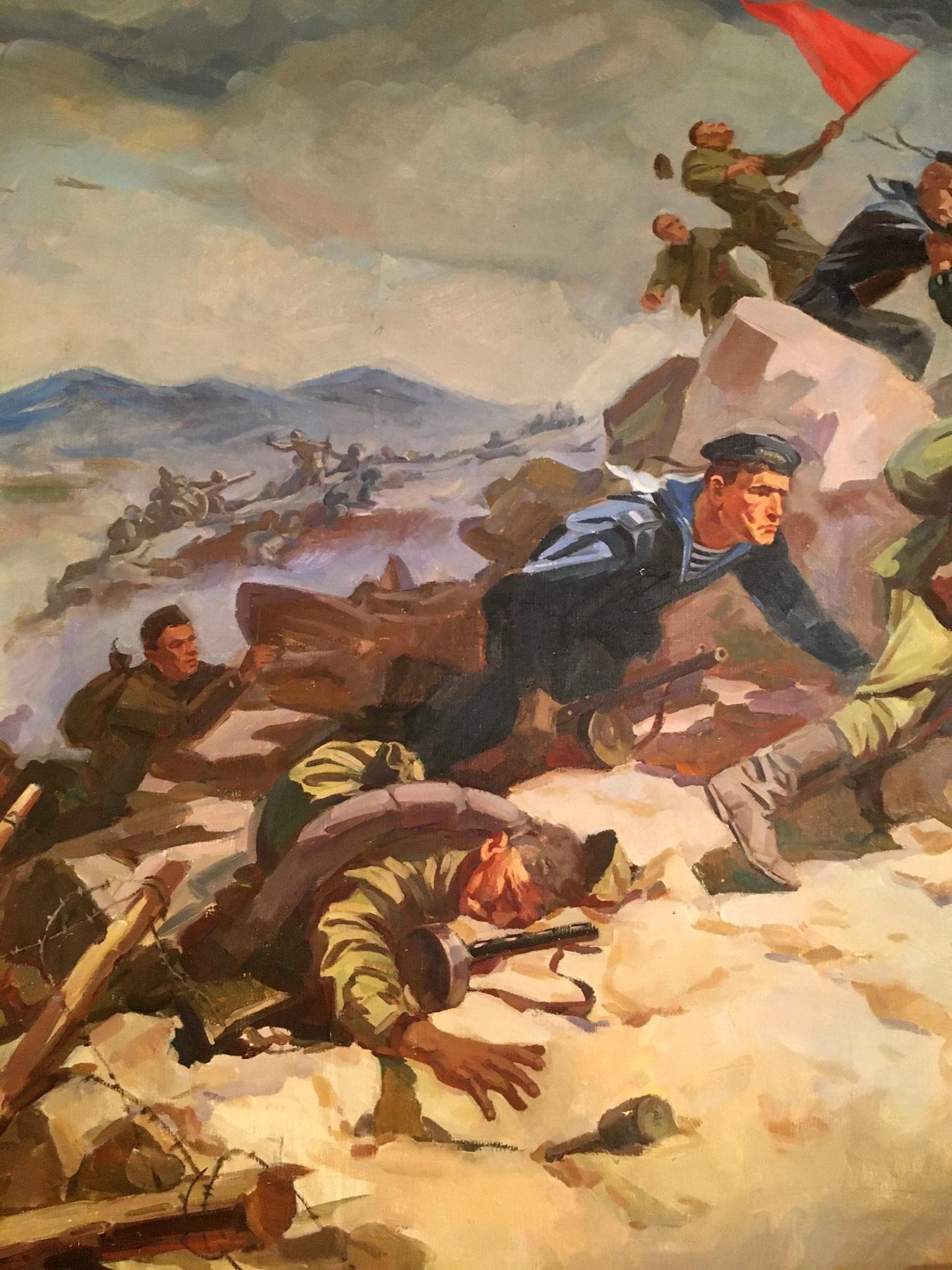 Oil painting Battlefields Strelov Arkady Efimovich