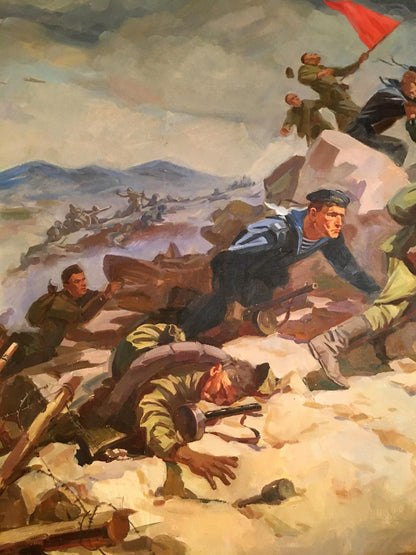 Oil painting Battlefields Strelov Arkady Efimovich