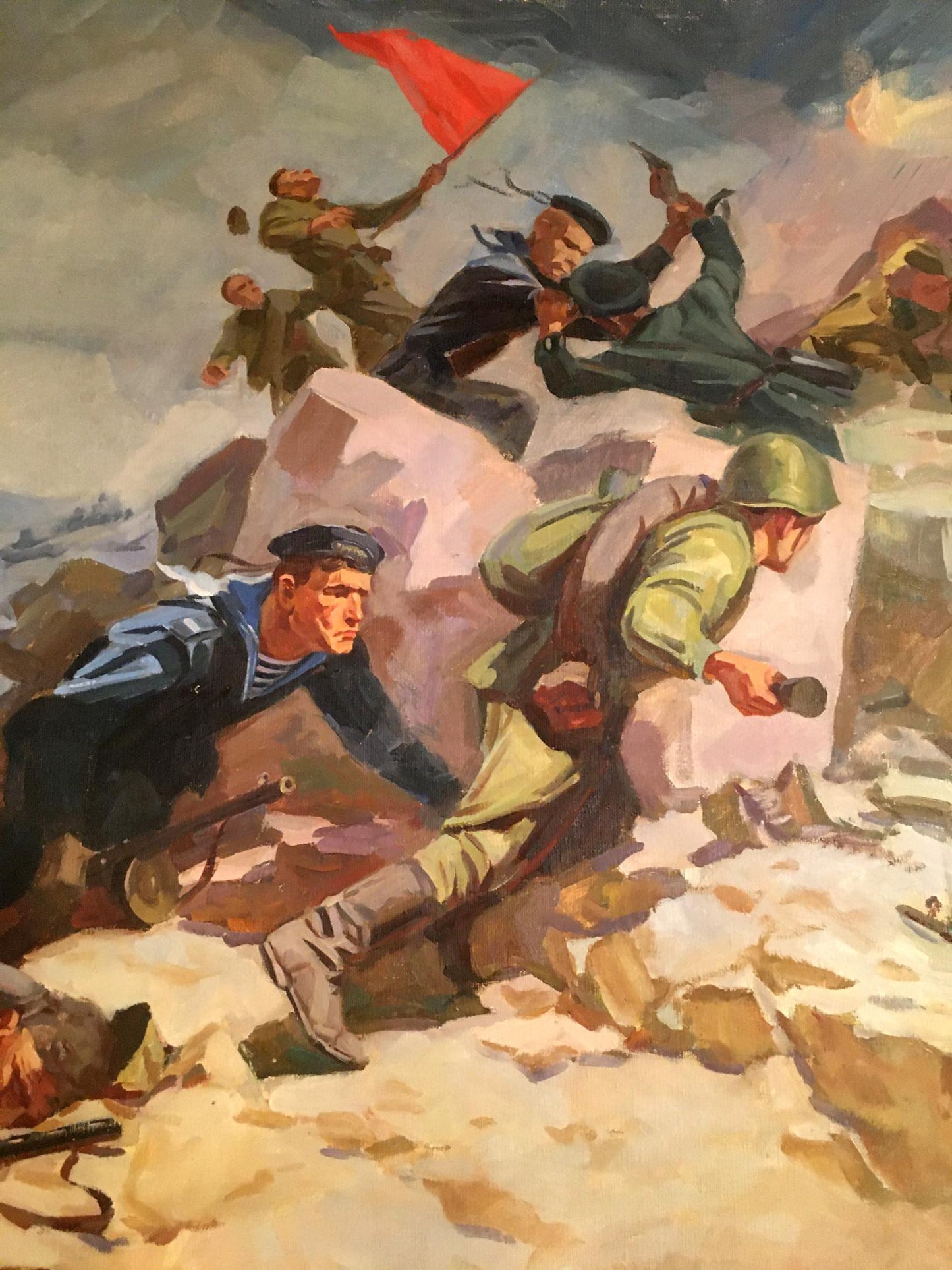 Oil painting Battlefields Strelov Arkady Efimovich