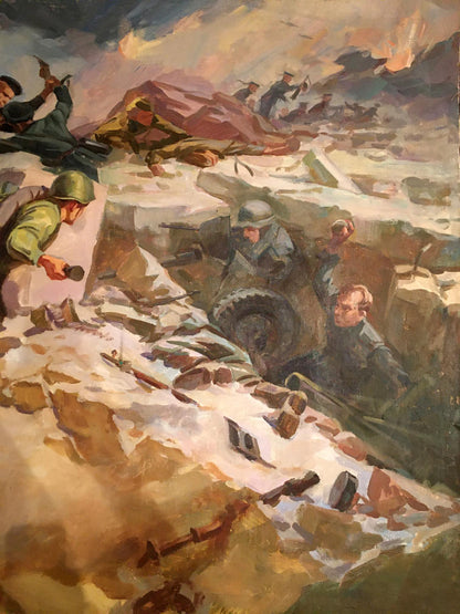 Oil painting Battlefields Strelov Arkady Efimovich