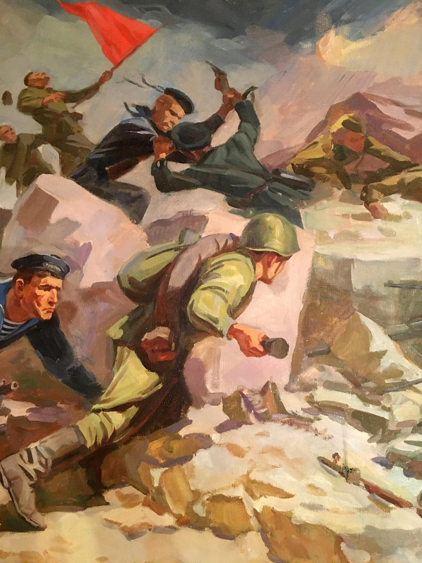 Oil painting Battlefields Strelov Arkady Efimovich