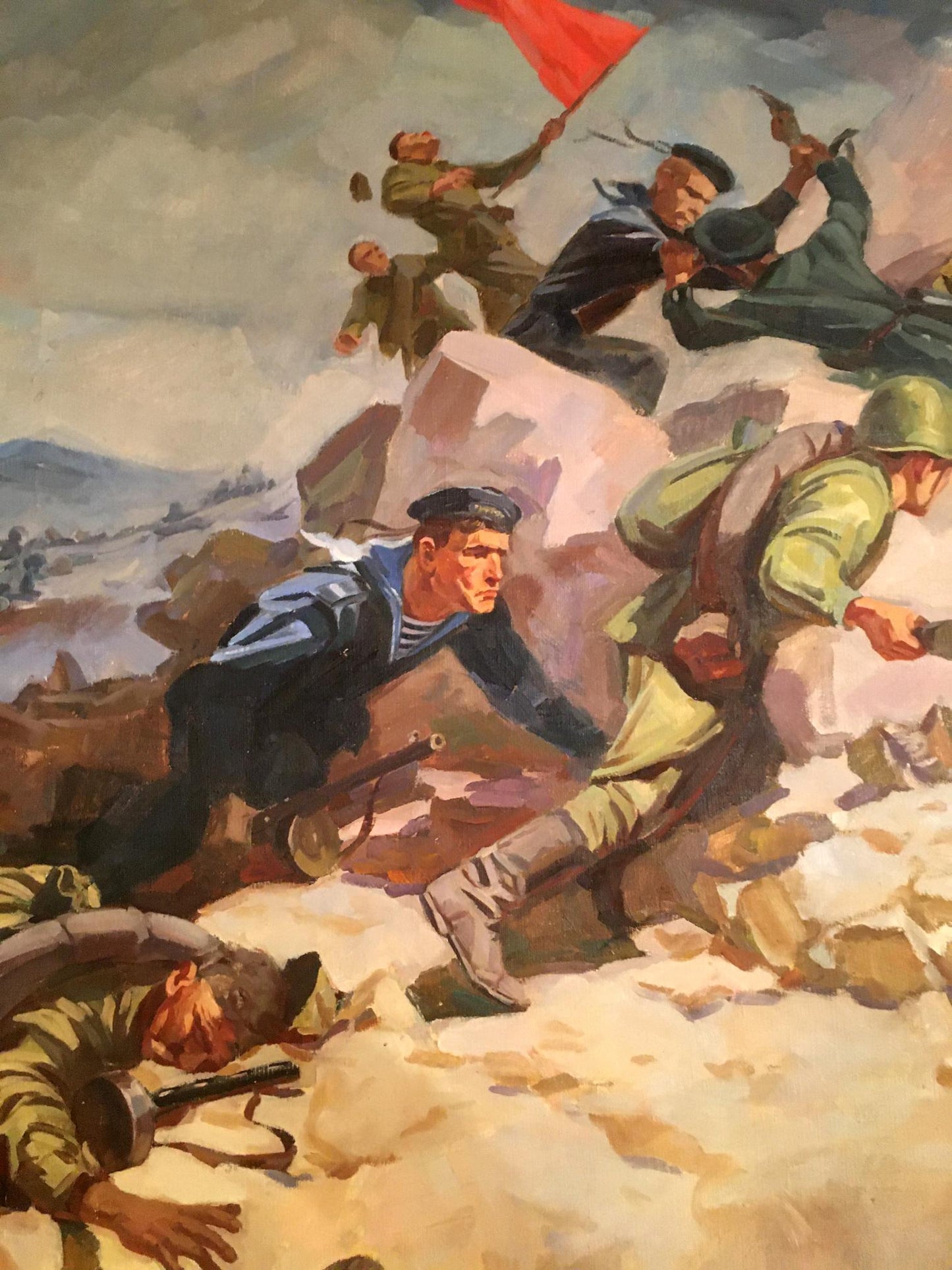 Oil painting Battlefields Strelov Arkady Efimovich