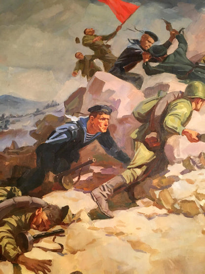 Oil painting Battlefields Strelov Arkady Efimovich