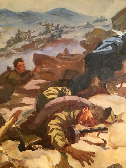 Oil painting Battlefields Strelov Arkady Efimovich