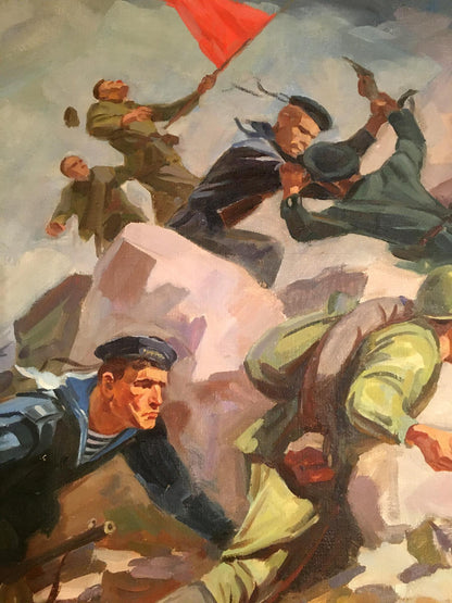 Oil painting Battlefields Strelov Arkady Efimovich