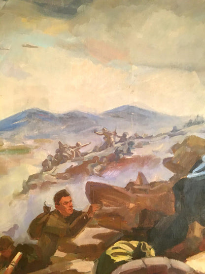 Oil painting Battlefields Strelov Arkady Efimovich