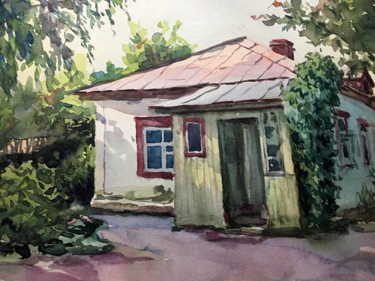 Watercolor painting Summer morning Dmitry Lednev