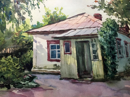 Watercolor painting Summer morning Dmitry Lednev