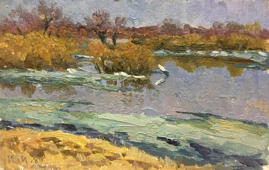 Oil painting Autumn time Korzh Vladimir Demyanovich