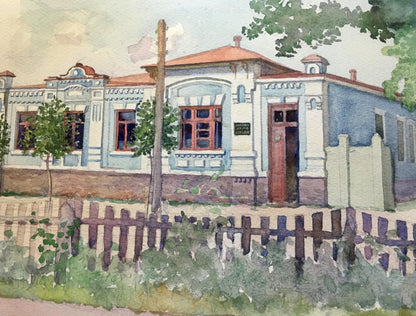 Watercolor painting Museum Dmitry Lednev