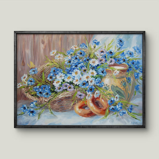 Oil painting In the morning at grandma's Artim Olga