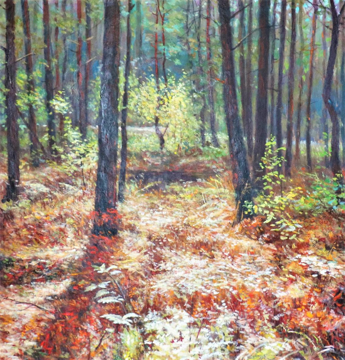 Oil painting Spring blooms in the forest Anatolii Duhnevich