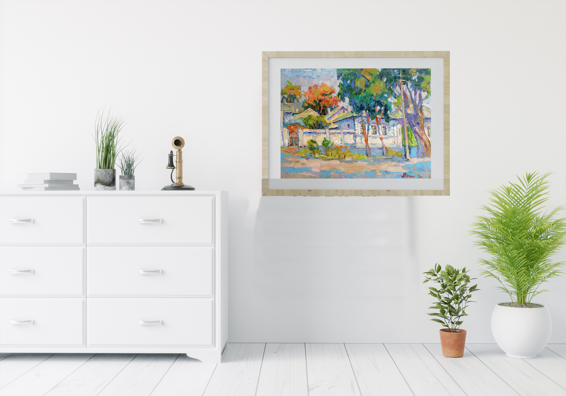 Oil painting Mariupol City Old Town