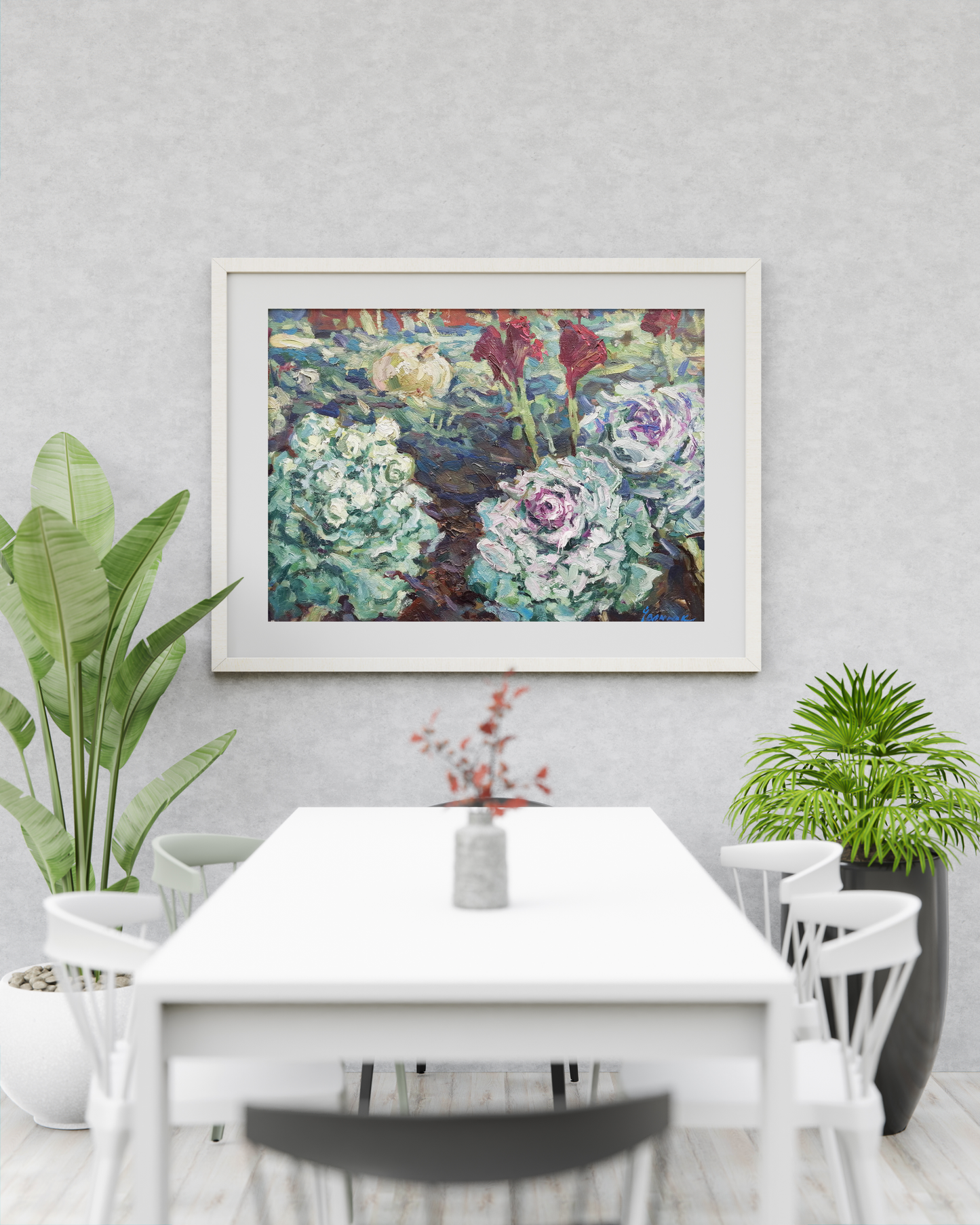 Oil painting Cabbage in the garden Ivanyuk Alex