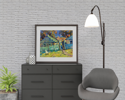 Oil Painting Nature Landscape Village landscape Art 