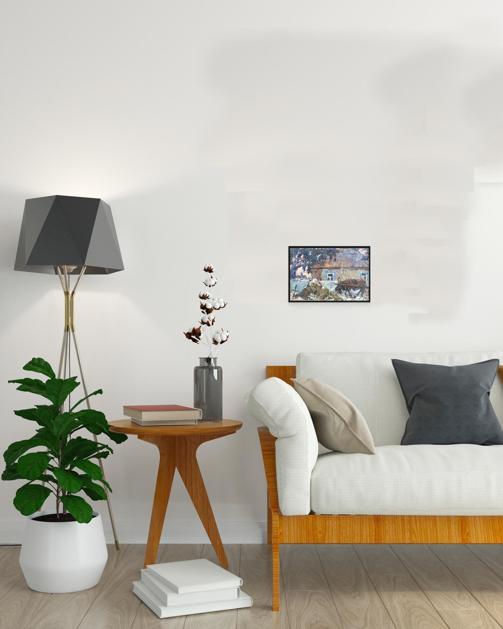 Oil Painting Nature Landscape Village