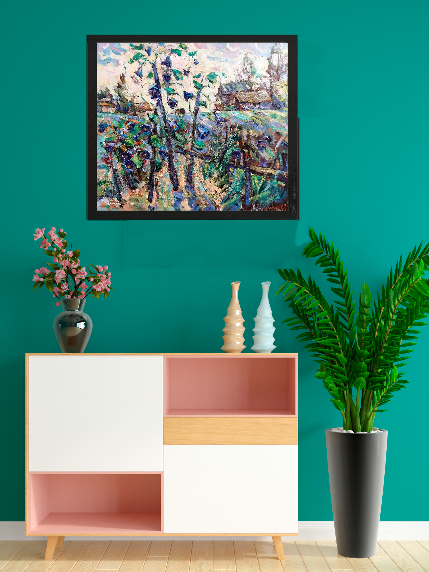 Oil painting Nature Landscape Village landscape 