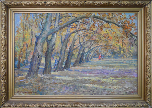 Oil painting Autumn poplars Mishurovsky V. V.