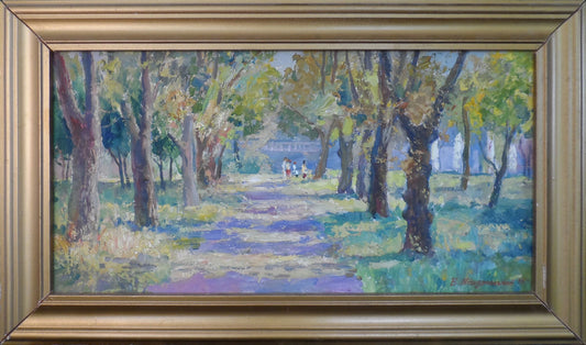 Oil painting In the summer park Mishurovsky V. V.