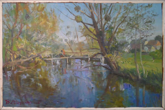 Oil painting Spring on the river Mishurovsky V. V.