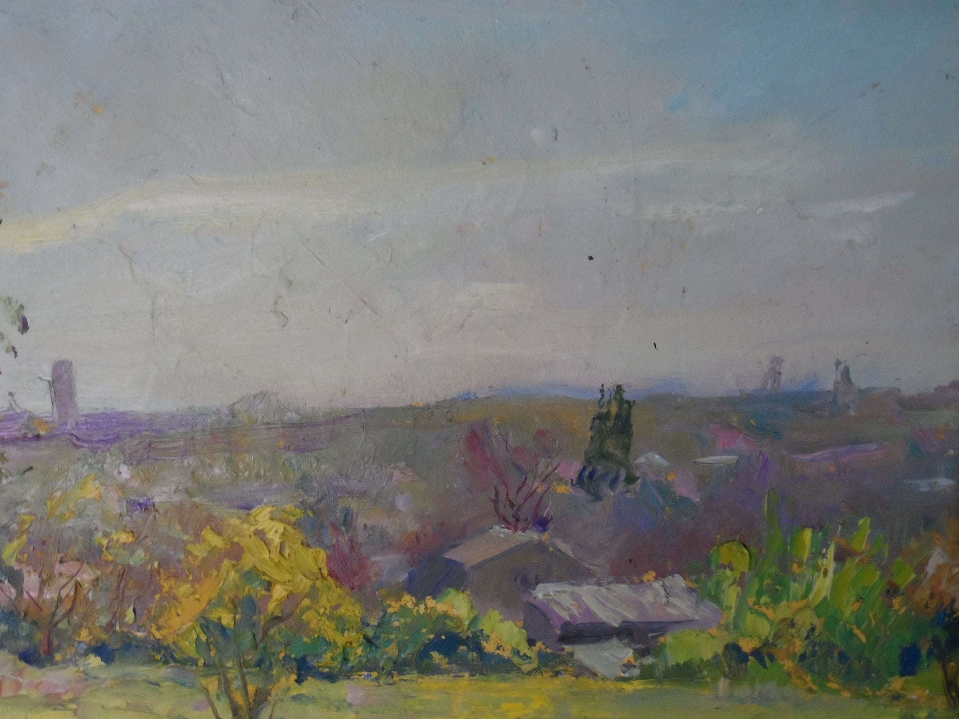 Oil painting Spring countryside