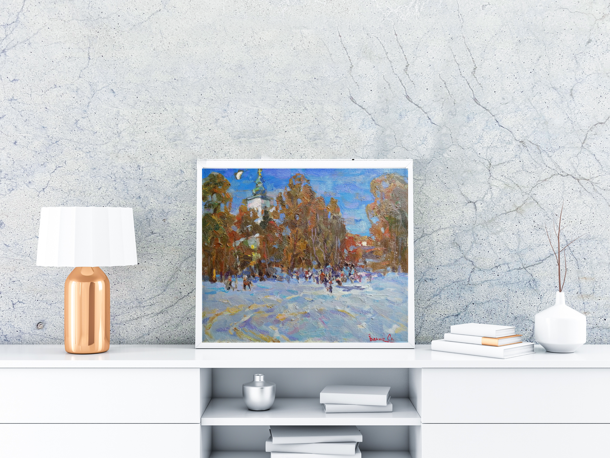 Oil painting Water baptism Ivanyuk Alex