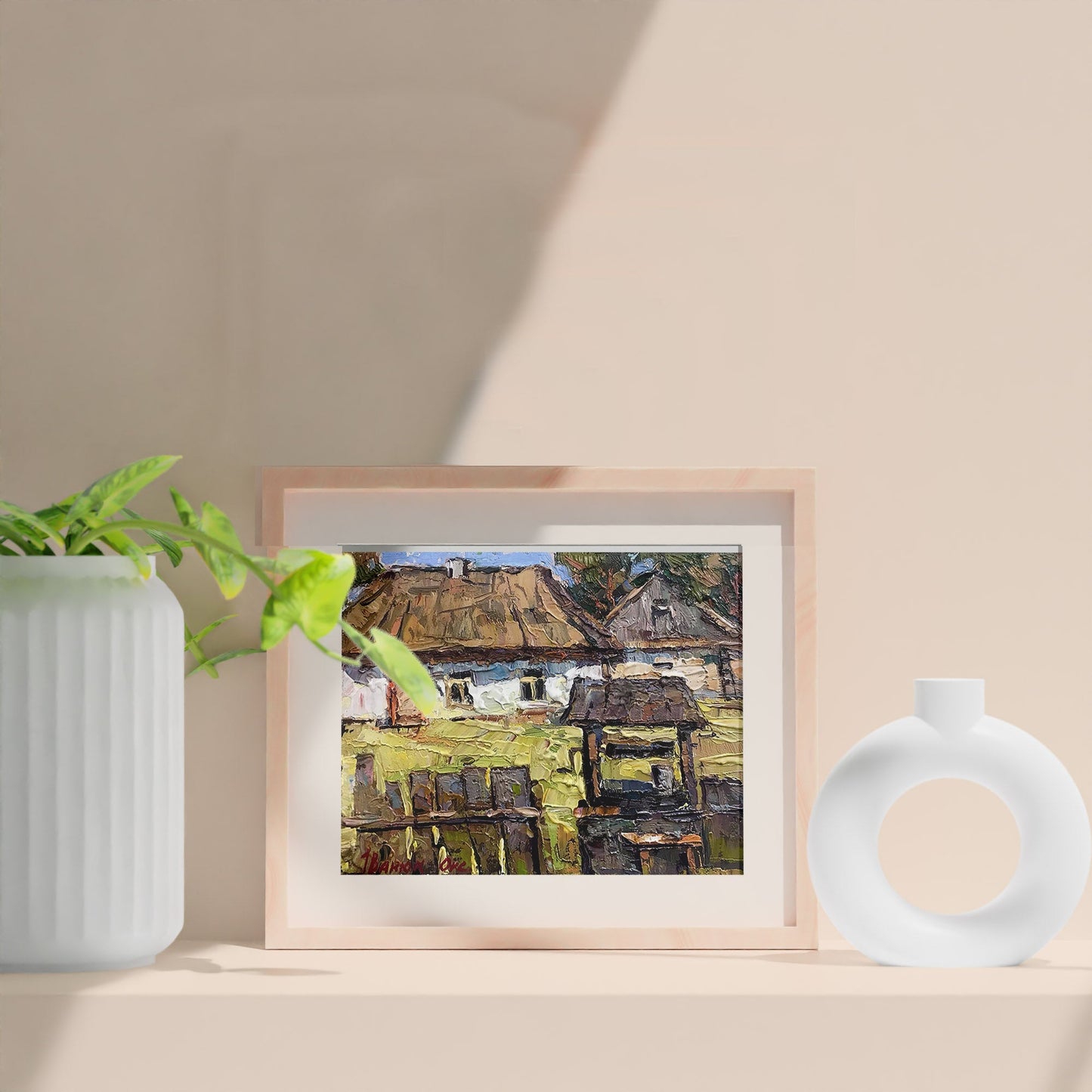 Oil painting  courtyard 