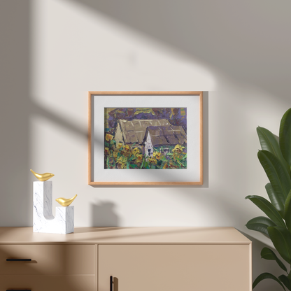 Oil Painting Nature Landscape Village landscape Art 